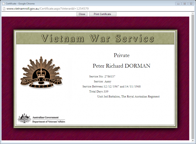 war service record